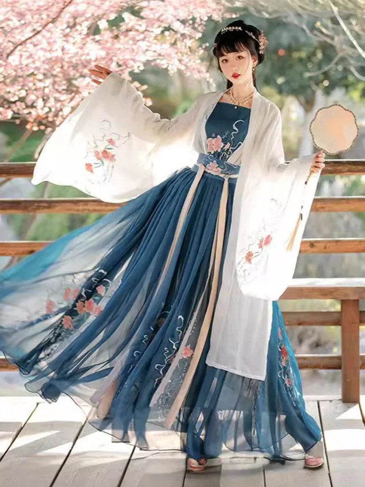 

JY02 Elegance Classical Dance Costume Women's Chinese Style Delicacy Embroidery Hanfu Lady Fairy Ancient Clothes 2024 New Trendy