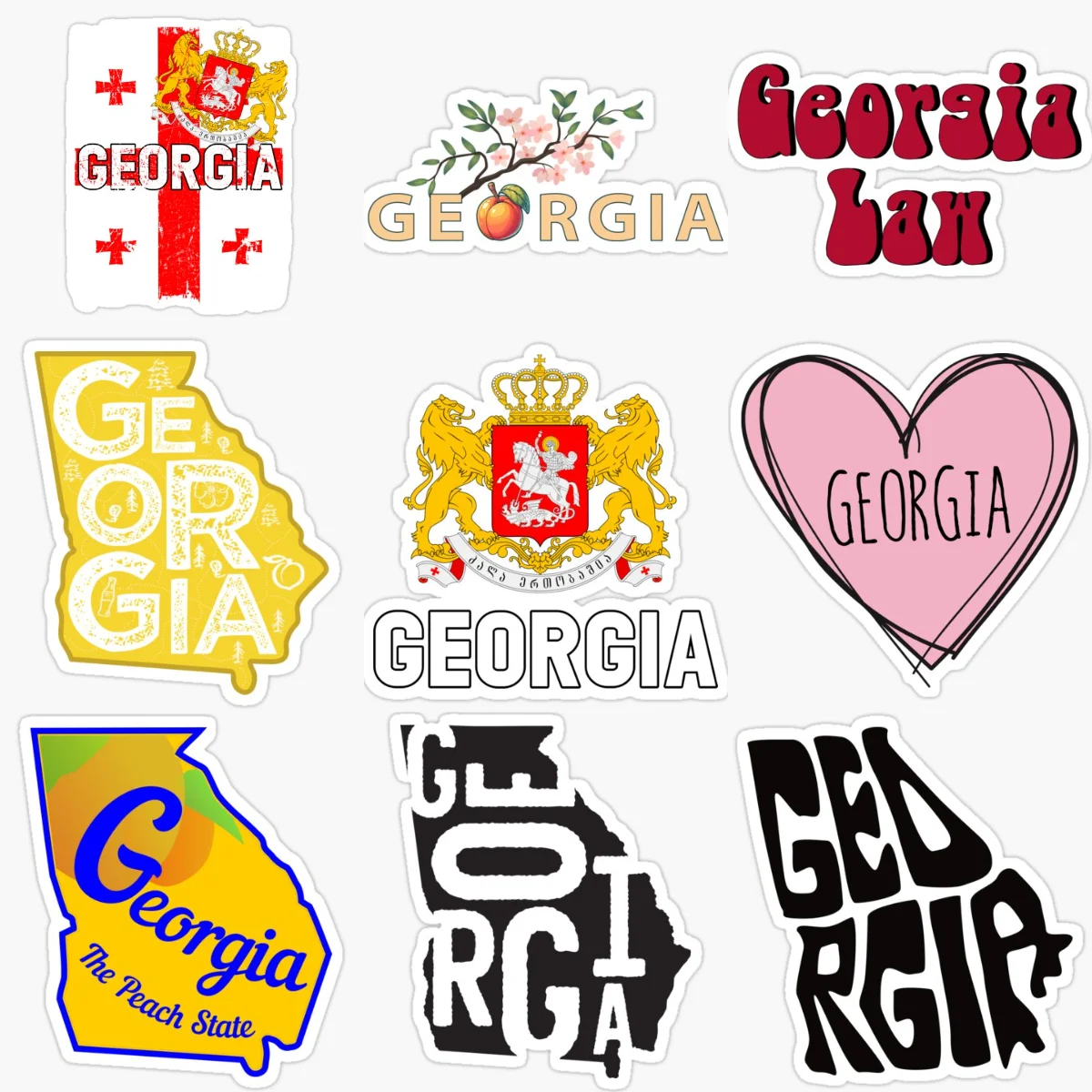 

GE Georgia Flag Map Creative Personalized Stickers for Car Window Windshield Helmet Fridge Wall Decoration Accessories