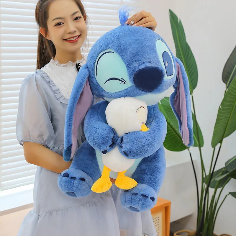 Muñeco de peluche de Disney, muñeco Lilo de punto de pato bonito, juguete de peluche, regalo de cumpleaños de Navidad para niños, juguetes de decoración Kawaii