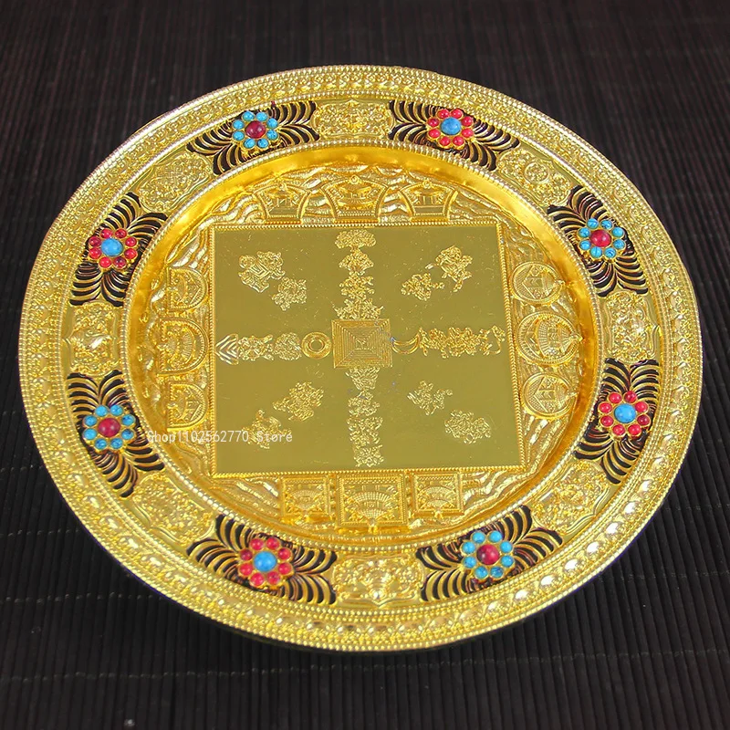 Eight Auspicious Worship Buddha Alloy Method Plates Temple Buddhist Hall Prayer/Zen Meditation /Religious Rites Decorations