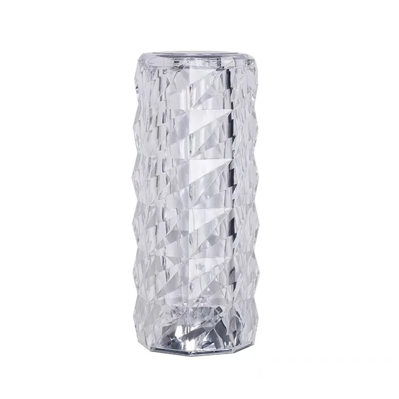 Crystal Diamond Table Lamp Rechargeable Acrylic Bedroom Bedside Ambiance Lamp Rose Decorative Lamp Touch Creative Night Lights