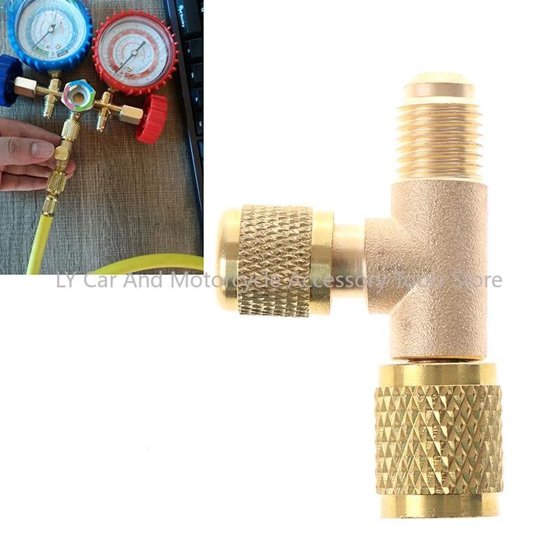 1x Copper Refrigerant Exhaust Valve Quick Air Exclusion Valve Release Gauge Pressure Valve Fitting Copper Adapter