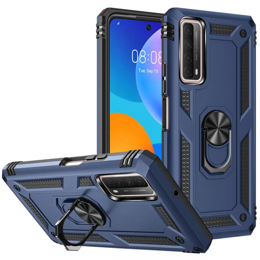 for Huawei Y7a Case Cover Armor Rugged Military Shockproof Magnet Holder Ring Case Fundas Y 7a