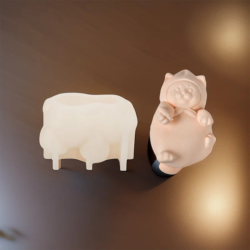 1 Piece, Roaring Dragon Peach Cat Hugging Bamboo Escape Panda Sunshine Dog Mold Aromatherapy Candle Silicone Mold