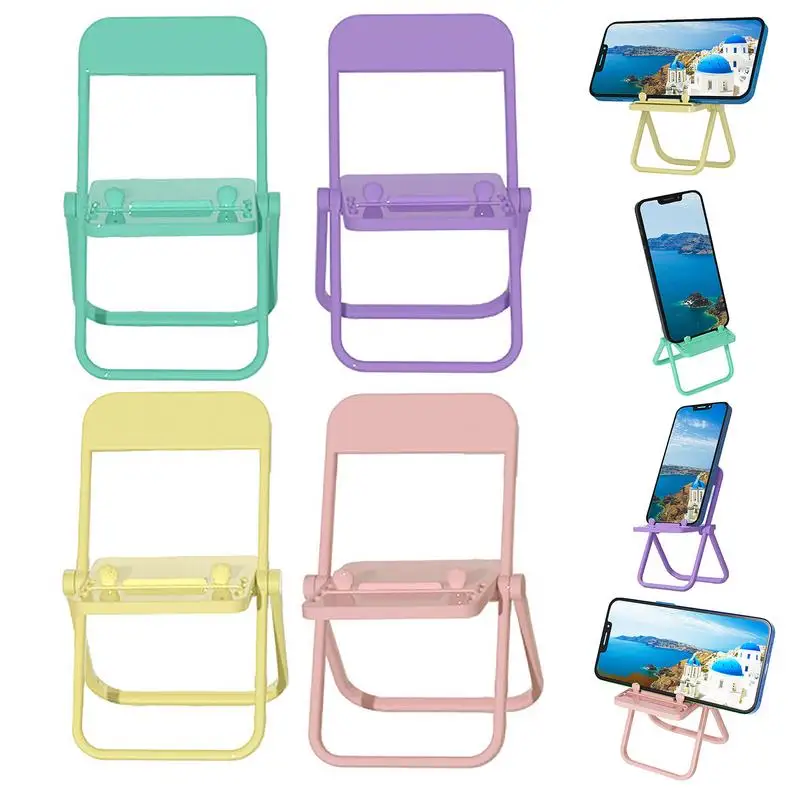 Chair Phone Holder Stand Cell Phone Stand For Desk 3 Gear Angle Adjustable Chair Shape Cell Phone Stand Multiangled Bracket