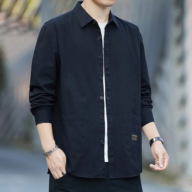 Abbigliamento da uomo Camicie Nuovo Autunno Inverno Manica lunga Moda Colletto rovesciato Semplice Confortevole Versatile Vendita Confortevole