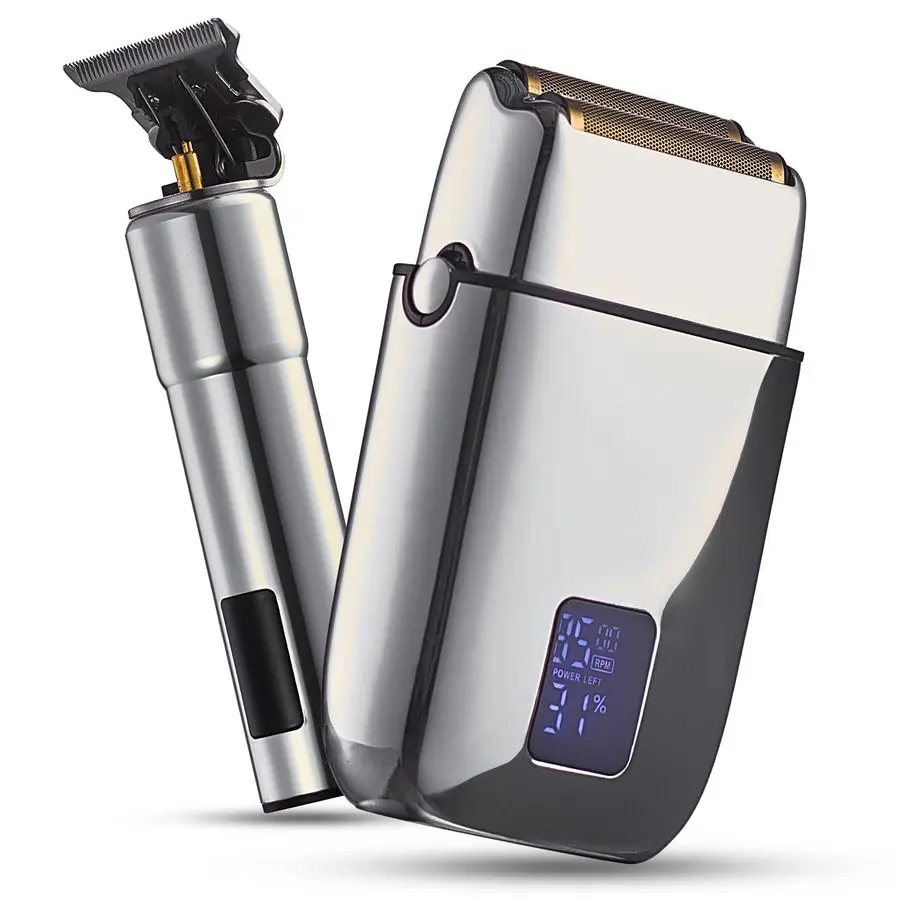 

Cordless Electric Hair Beard Trimmer and Foil Shaver for Men Complete Barber Grooming Kit with Rechargeable Battery, Protective