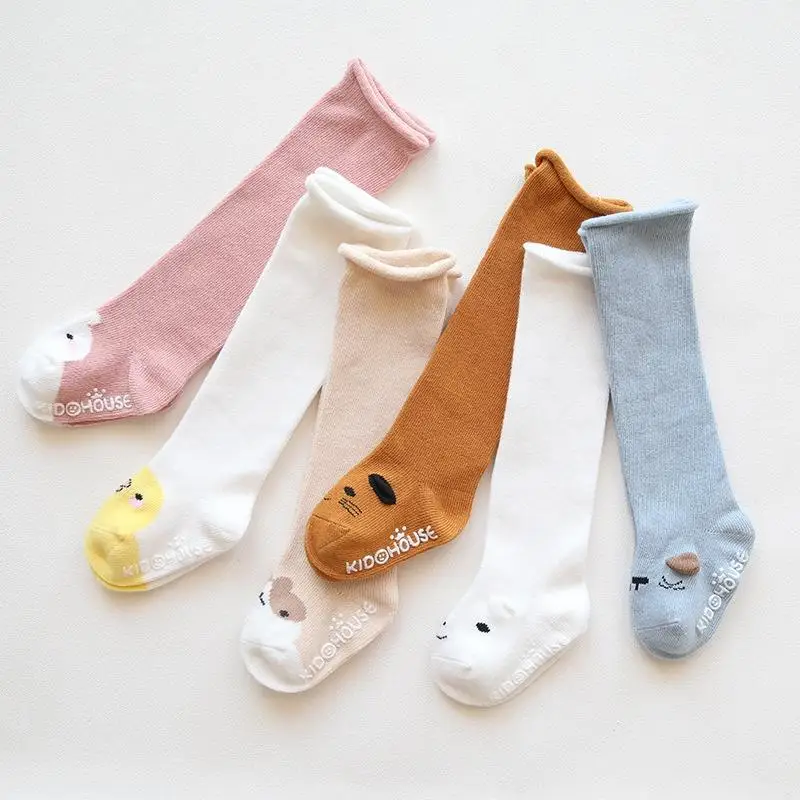 Cute Animal Baby Knee High Socks Non Slip Cotton Toddler Socks Boys Girls Spring Winter 0-3 Years