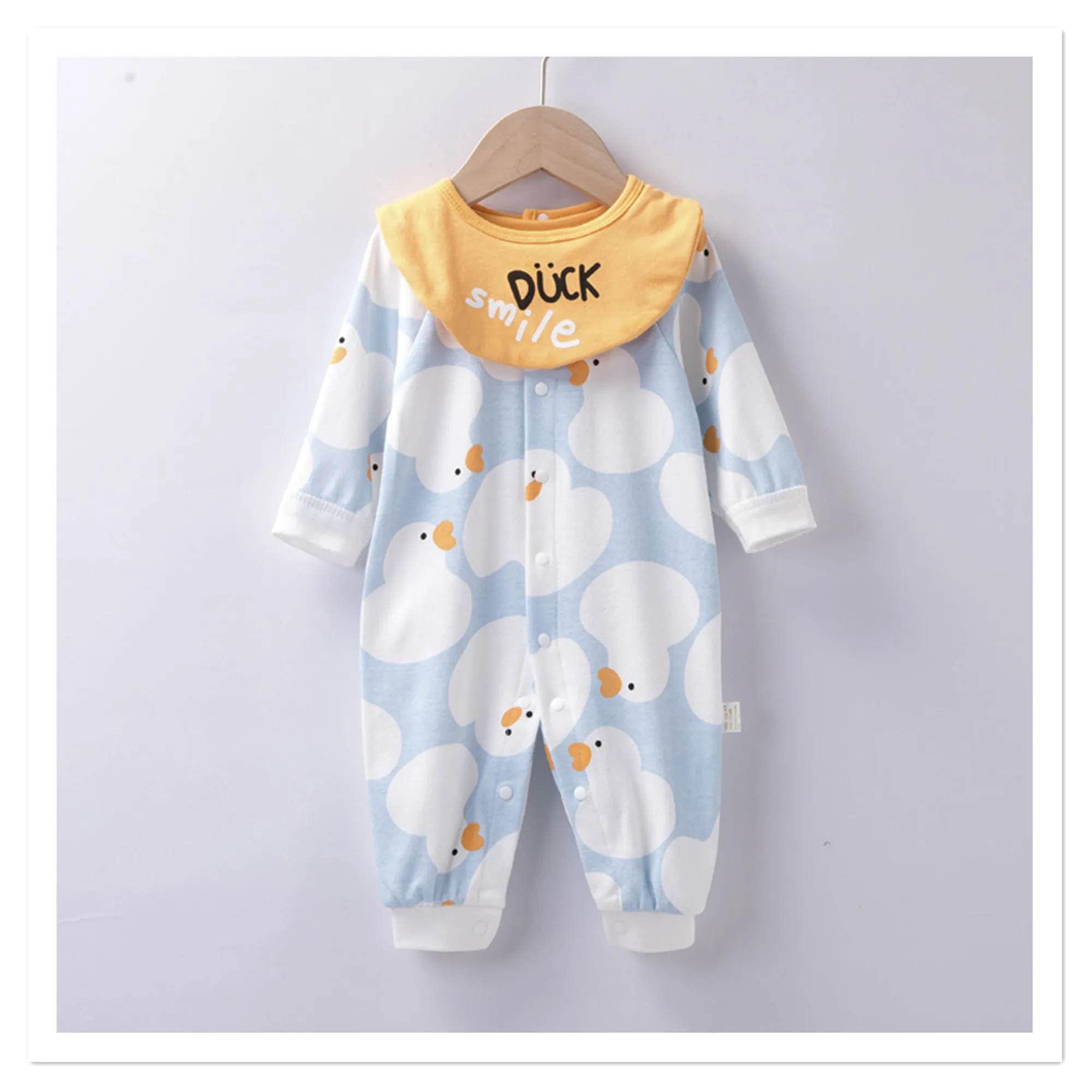 Infant and toddler spring and autumn crawling clothes, outdoor clothes, baby clothes, newborn one-piece clothes, autumn baby spr
