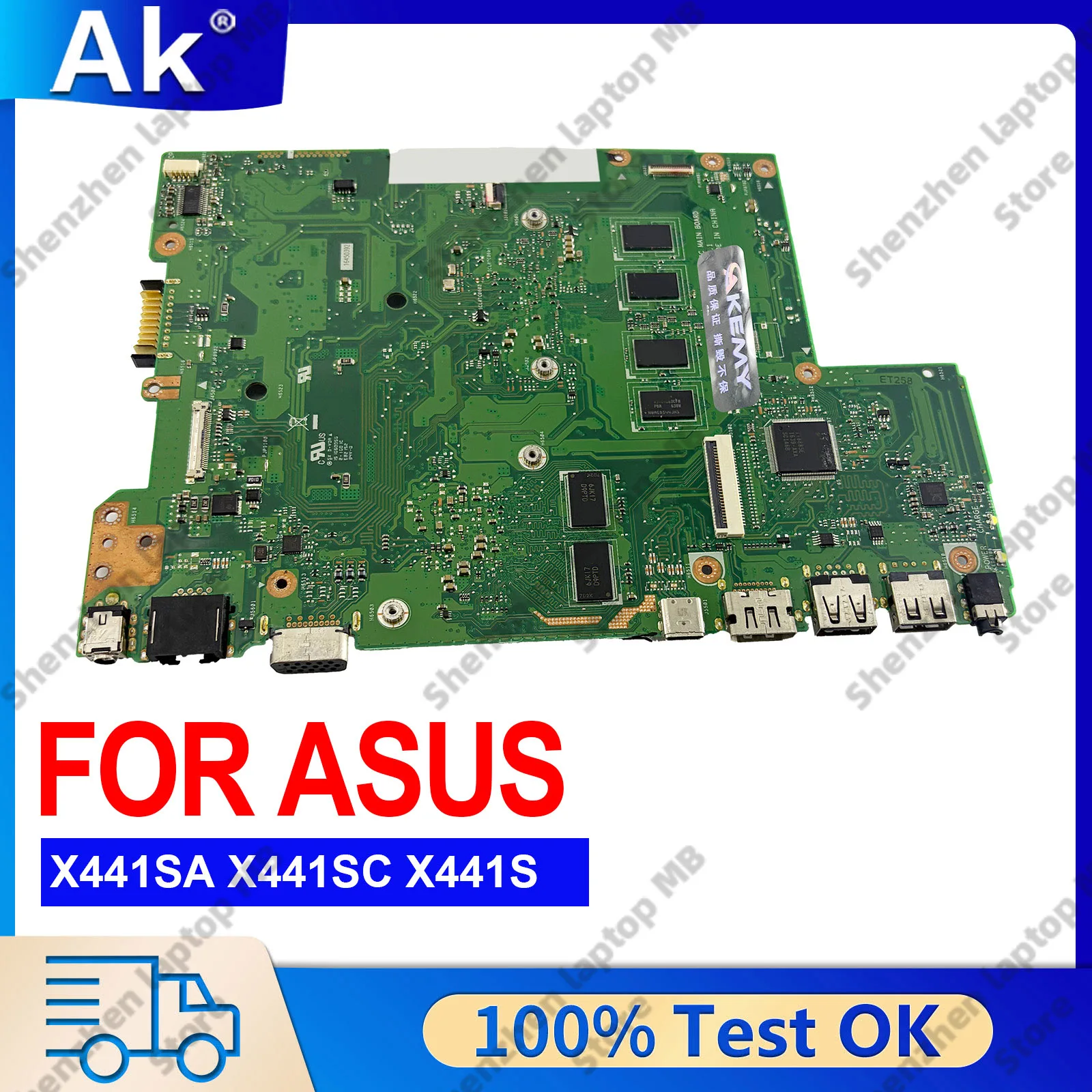 Placa base para ordenador portátil X441SC para ASUS VivoBook F441S X441S X441SC A441S, placa base para portátil con CPU Celeron, 100% probada, envío rápido