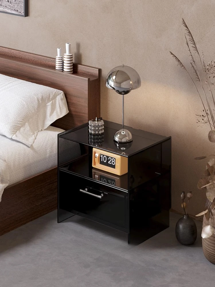

*Acrylic integrated bedside table, simple modern light luxury American bedside rack, sofa edge