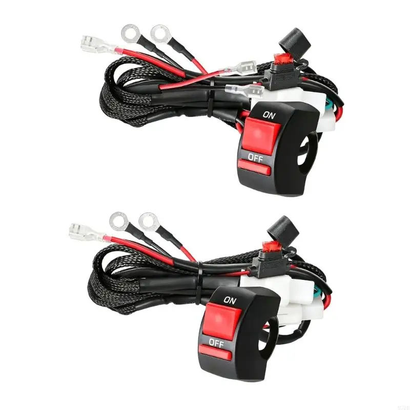 M76E LED-Lichtleiste, Kabelbaum, Motorrad-Lenkerschalter, 7–8 Zoll, 2 Leitungen – Detail 3