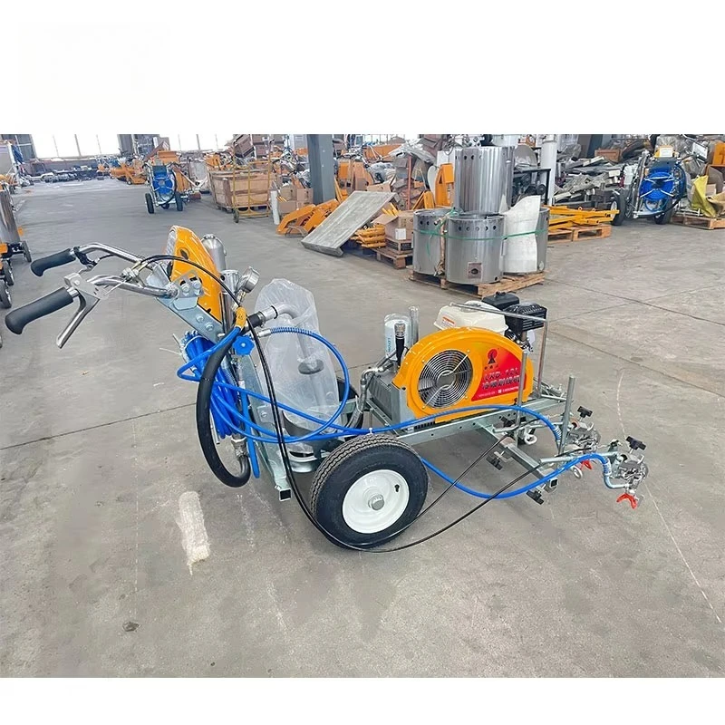 Fully Hydraulic Pump Micro Glass Beads Spreader High Pressure 23MPa Airless Cold Plastic Paint Spraying Road Marking Machine view 5