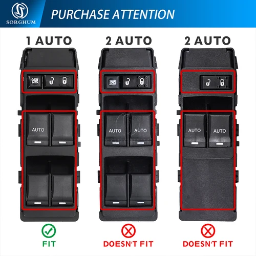 Imagen 2 del producto SORGHUM 04602780 AA 04602785 Interruptor de ventanilla eléctrica AD, botón de pasajero para Dodge Avenger Charger Magnum Jeep Compass Chrysler 300