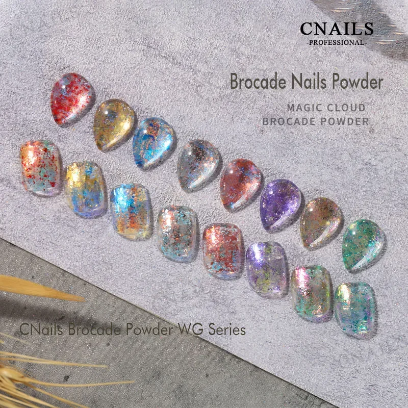 CNails 0.3 g/scatola polvere per unghie Glitter Magic paillettes Flakes Shiny Sparkling Brocade Powder per Manicure Pigment Nail Art Decoration