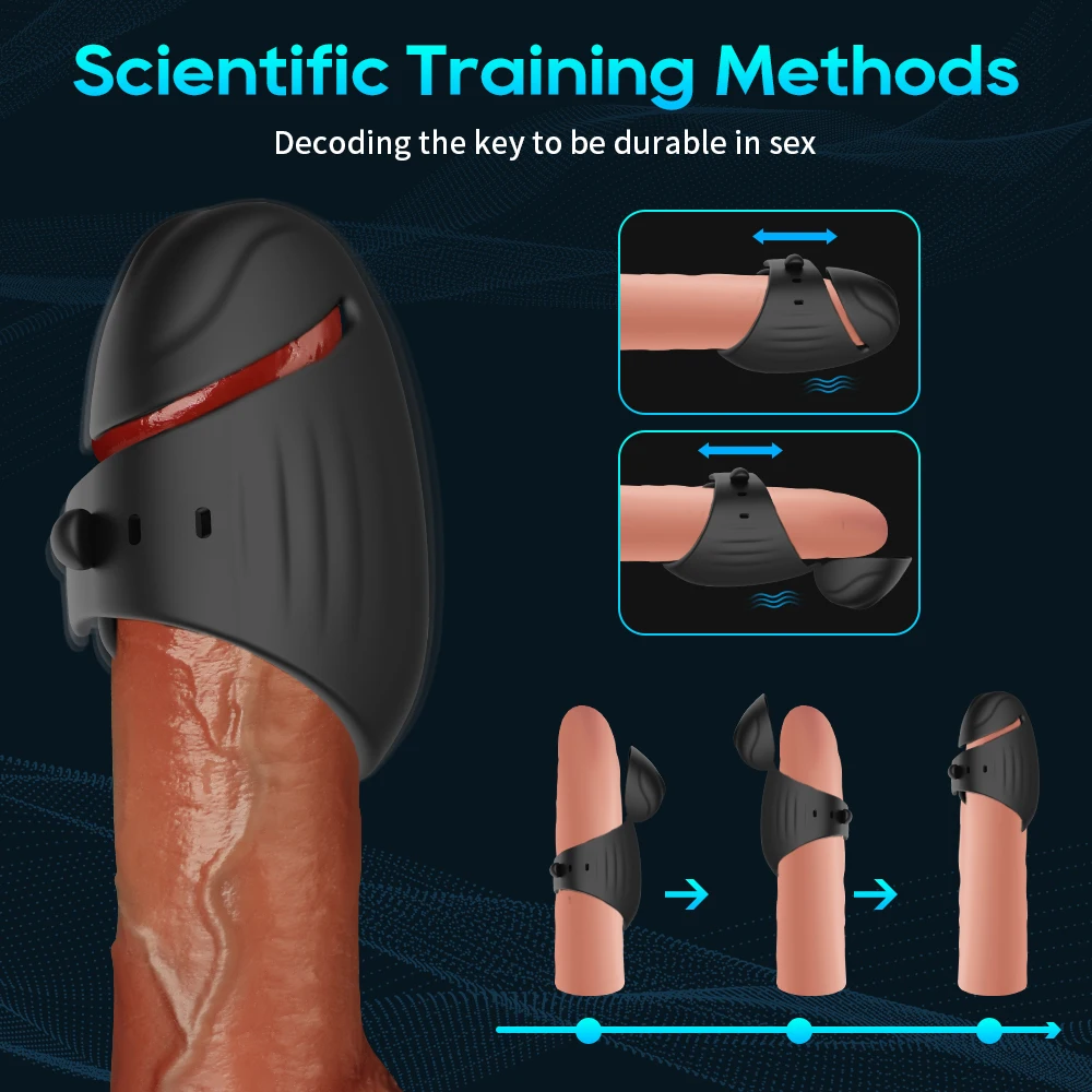 Vibrador de treinamento de pênis ajustável com controle do aplicativo para homens, ejaculação tardia, anel do galo, glande trainer, brinquedos sexuais, masturbador masculino