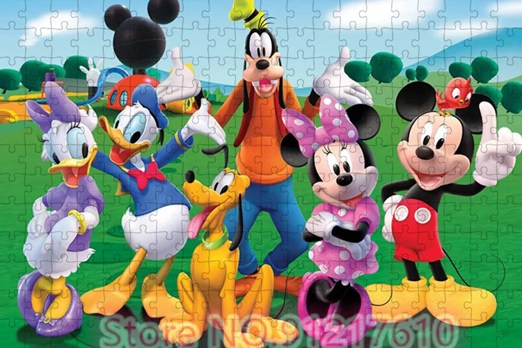 Disney Cartoon Mickey Mouse Family 1000 Piece Puzzle Adventure Children's Brain Burning Game Puzzle Gift Preferred