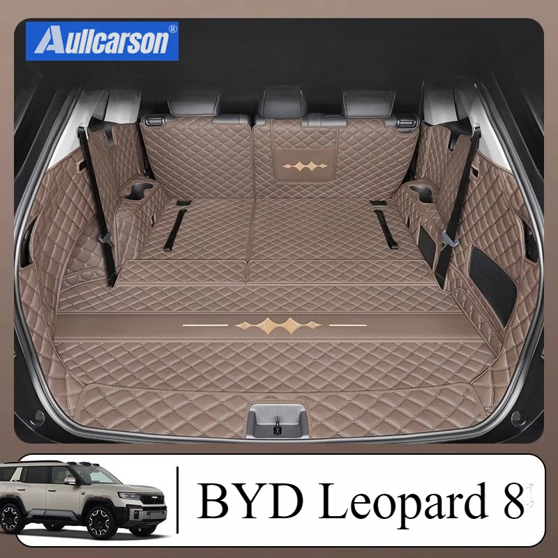 

For BYD Leopard 8 2024 2025 New Leather Trunk Mats Fully Surrounded Waterproof Non-Slip Liner Custom Floor Mat Accessories