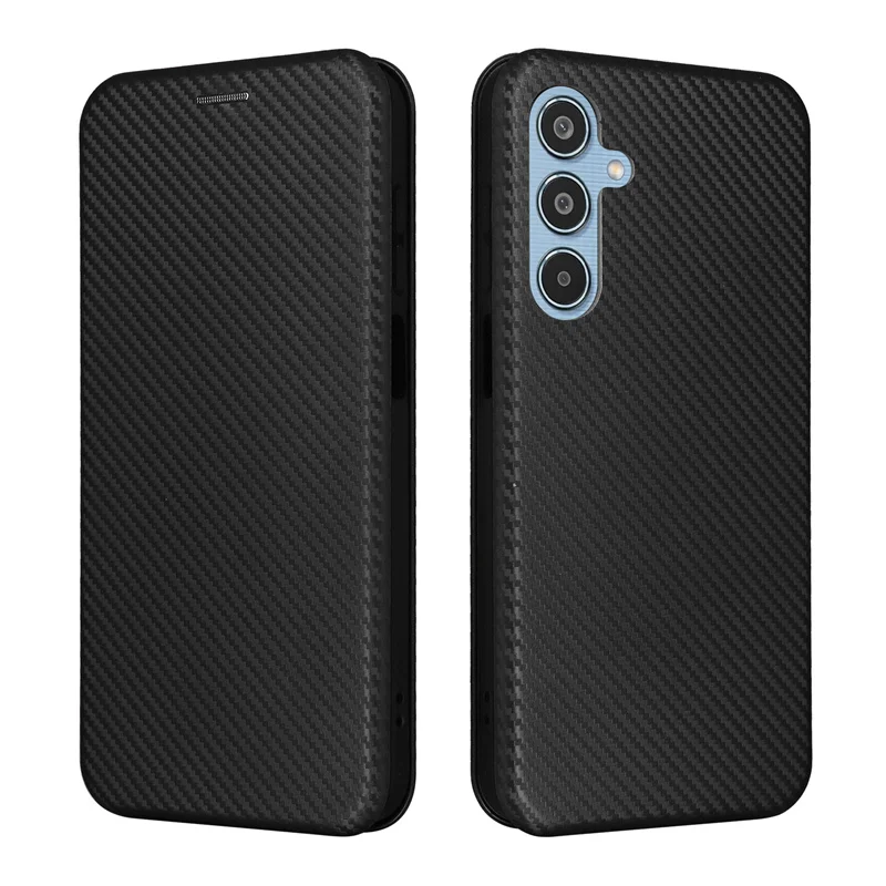 Suitable for Samsung Galaxy M35 5G Simple Carbon Fiber Self-Adhesive phone case Galaxy M35 SM-M356B/DS Magnetic Wallet Case