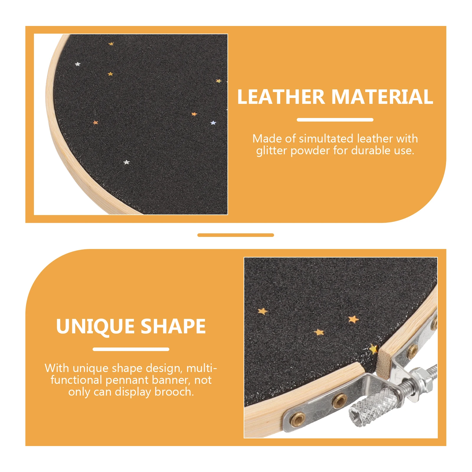 

Round Brooch Banner Pin Wall Display Canvas Glitter Hanging Jewelry Storage Badge Enamel Black Banner