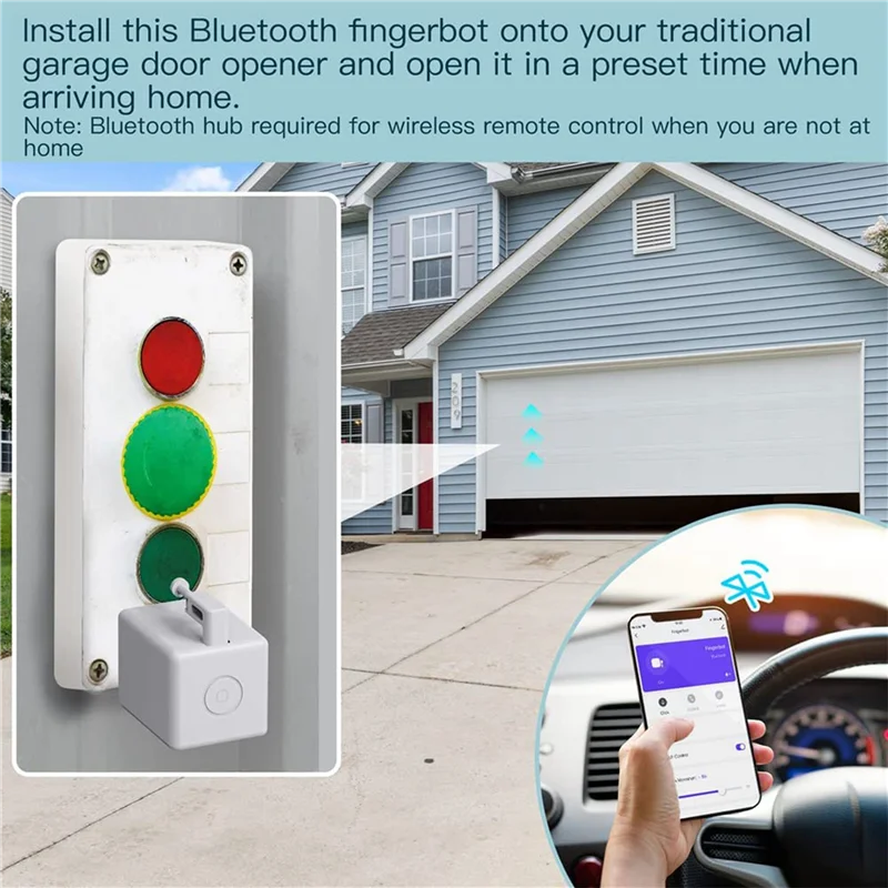 ABRS-2X Pulsante Fingerbot e hub Bluetooth Tuya e kit di accessori, aggiornamento con controllo touch, funziona con l'app Smart Life