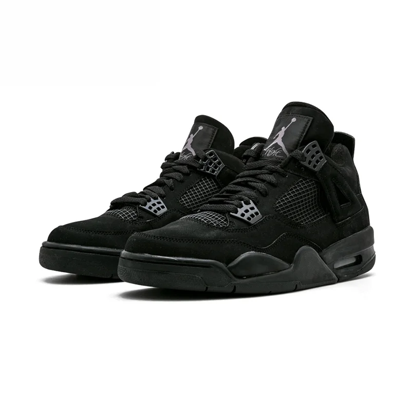 NIKE Air Jordan 4 Retro University Blue black cat Basketball Shoes Men\'s Man Sneakers Outdoor Sports Shoes