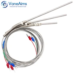 Sensor de temperatura da sonda com mola de compressão VaneAims, termopar, tipo K, J, PT100, 50mm, 100mm, 150mm, 200mm, 0-400 ℃, M8, 0,5 m, 1m, 2m, 2m