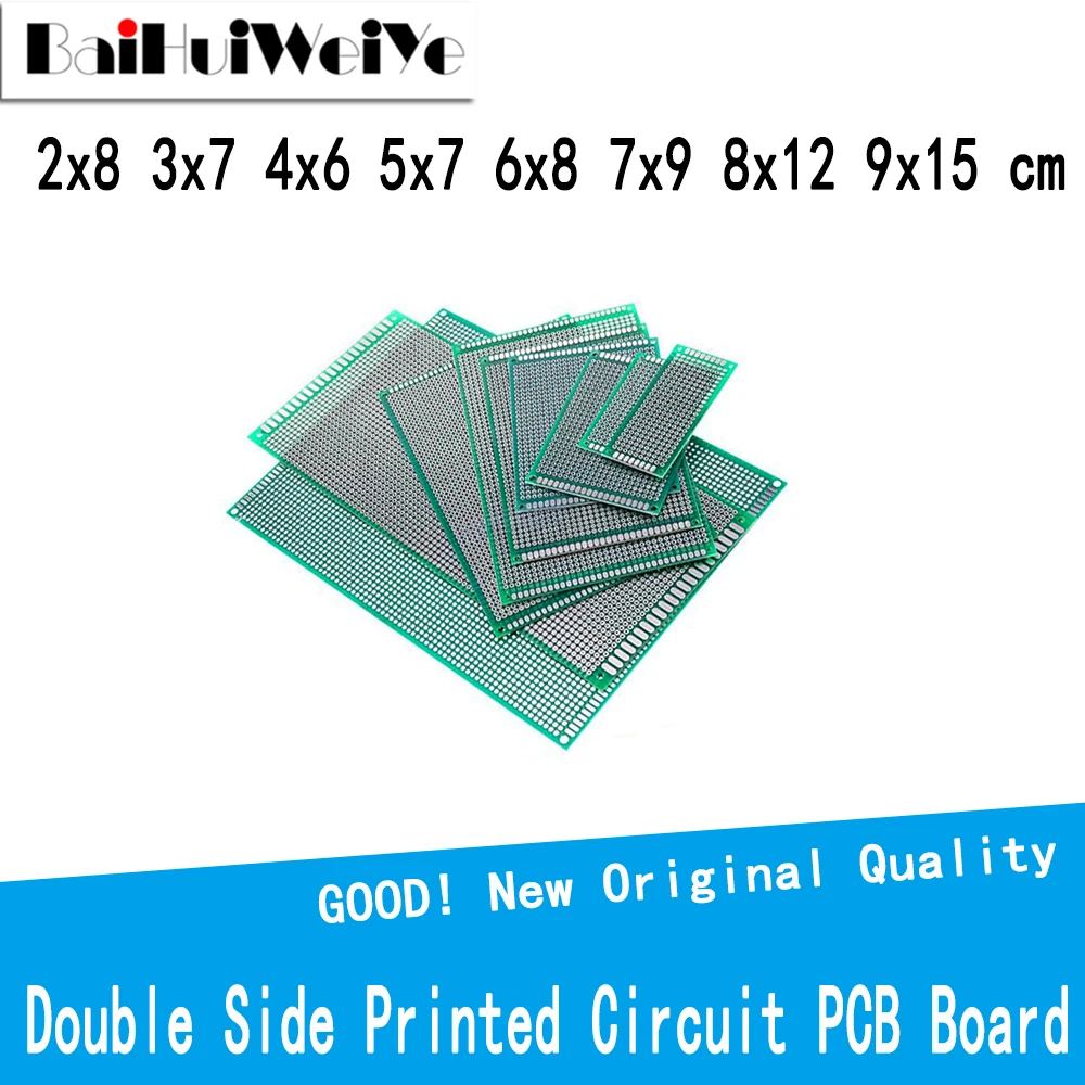 

2x8 3x7 4x6 5x7 6x8 7x9 8x12 9x15 cm Double Side Prototype Diy Universal Printed Circuit PCB Board Protoboard For Arduino Good