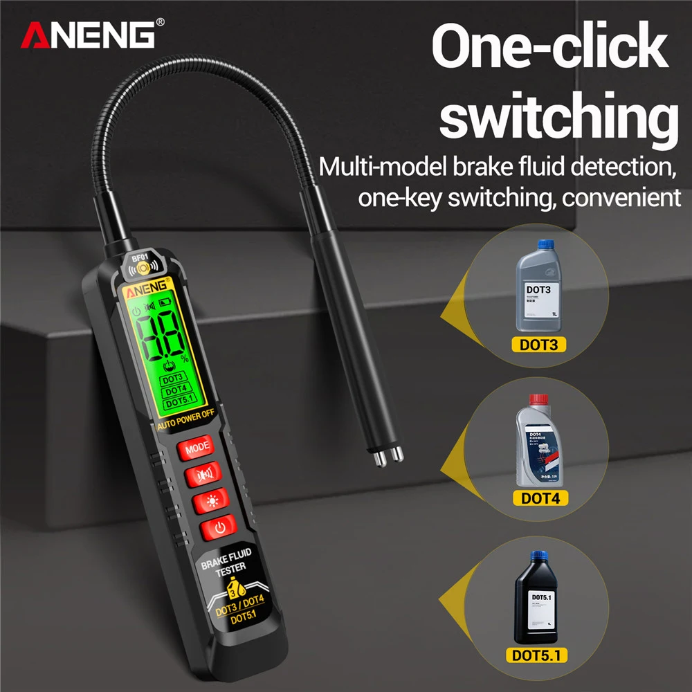BF02 BF01 Tester olio freni liquido freni automobilistico Tester liquido freni digitale portatile Test DOT3/DOT4/DOT5.1 con sonda flessibile