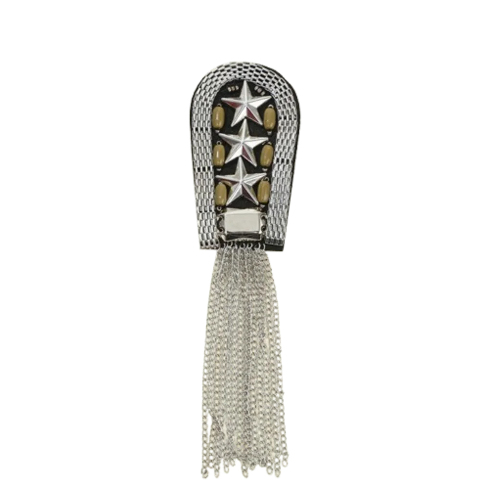 Exquisite Pin Club Tassel Chain Epaulette Breastpin Cool Rivet Shoulder Badges Crystal Shiny Jacket Vintage Brooch Party