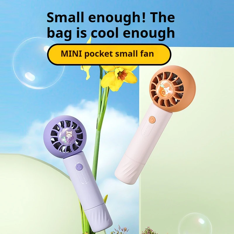 

Портативный мини-ручной вентилятор, перезаряжаемый через USB-зарядка, 3-ступенчатая скорость ветра, охлаждение, электрический вентилятор, студенческое общежитие, уличные маленькие вентиляторы