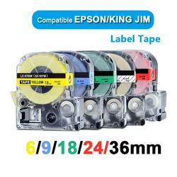 9/12mm SS12KW SS9KW Tape LC-4WBN9 Compatible for Epson/KingJim Label Cassette SS24KW SS18KW SC12YW SC12RW SC12BW LW-300 LW-400