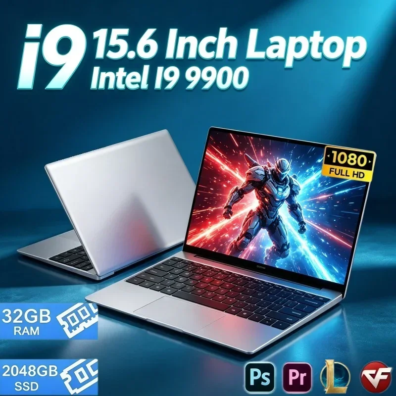 2026 15.6 Inch Fast Response Laptop Intel Core I9 9900 32GB RAM 2TB SSD Windows 11 Notebook For Daily Gaming Document Processing
