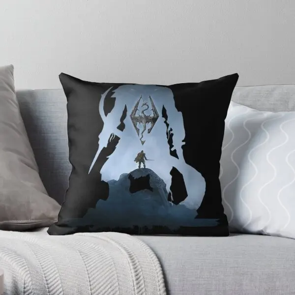 Dragonborn  Printing Throw Pillow Cover Square Anime Office Wedding Waist Hotel Car Case Soft Pillows not include One Side