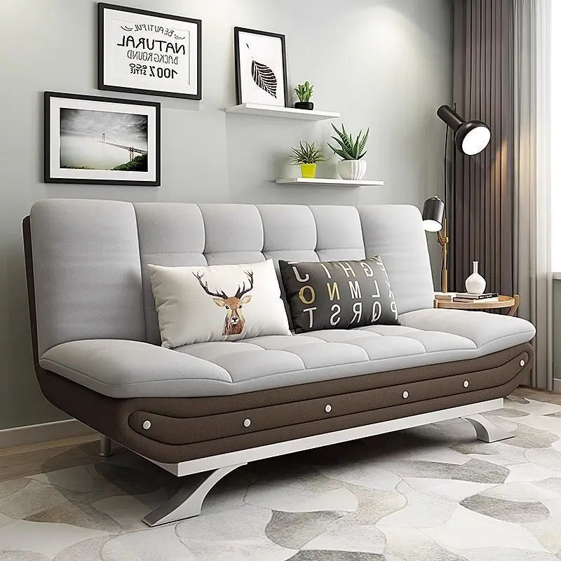

Fabric multifunctional sofa bed foldable double bed e****mical rental room