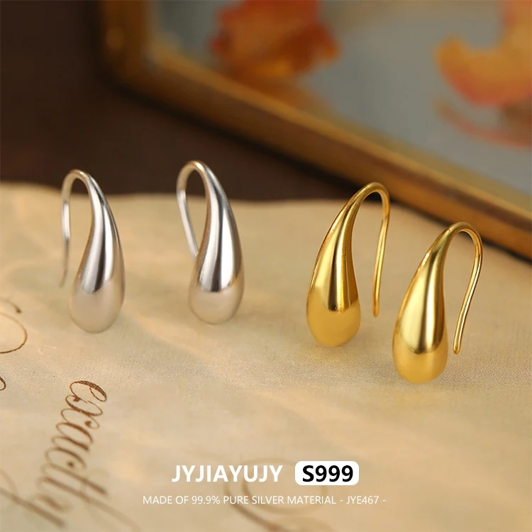 

JYJIAYUJY 100% цельно оригинальные серьги-крючки из чистого серебра S99, в наличии, модные ювелирные изделия с каплями воды, подарок на каждый день JYE467