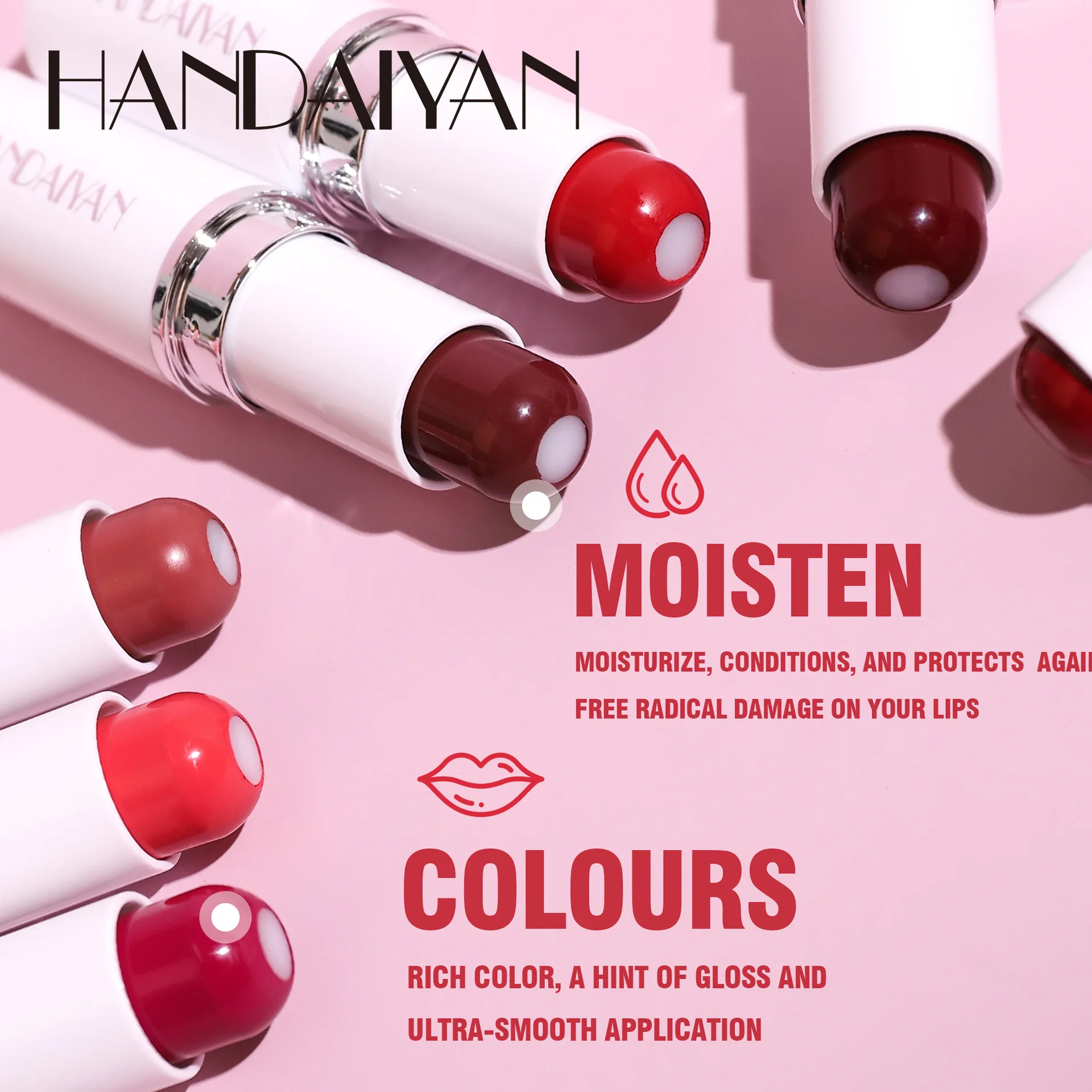 Handaiyan Lip Balm Lipstick 2-in-1 Sandwich Lipstick Female Matte Moisturizing Moisture Is Not Easy to Remove Color Makeup