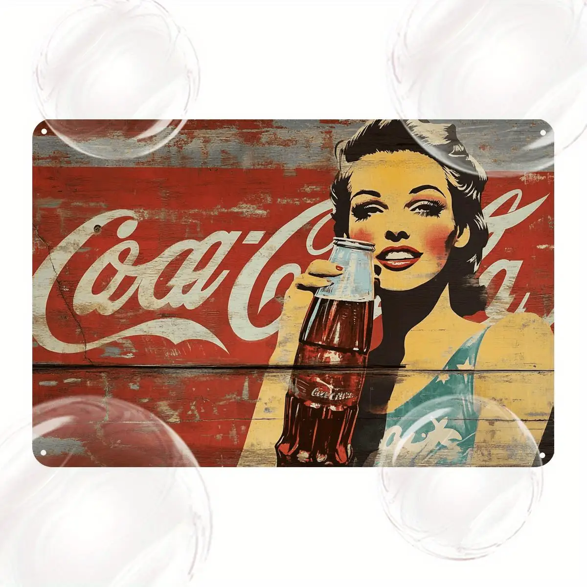 Vintage Retro Cola Drink Metal Tin Sign -  | Rustic Wall Art with Classic Pin-Up Design Perfect for Home, Bar, Garage & Restaura