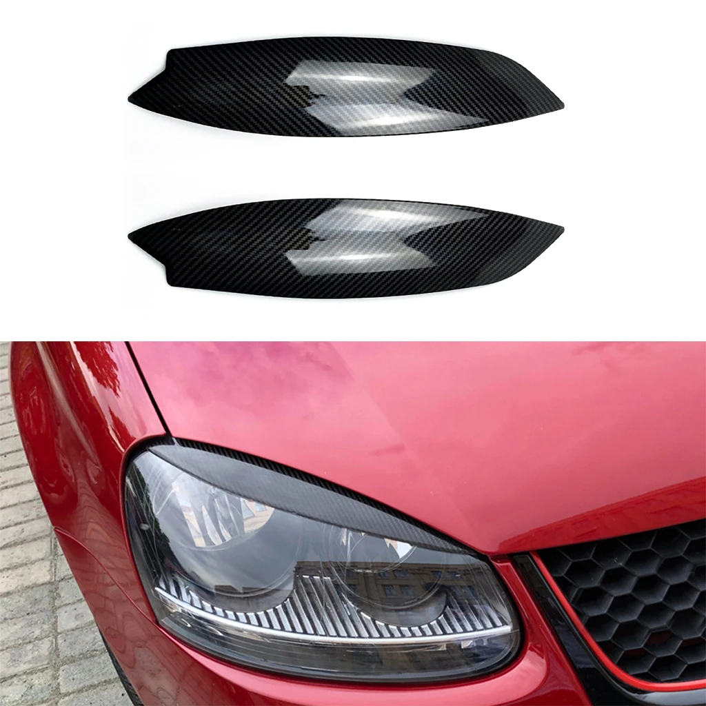 

Накладки-реснички на фары для Volkswagen Golf 5 MK5 GTI R 2005-2007, глянцевый черный/под карбон, тюнинг-комплект