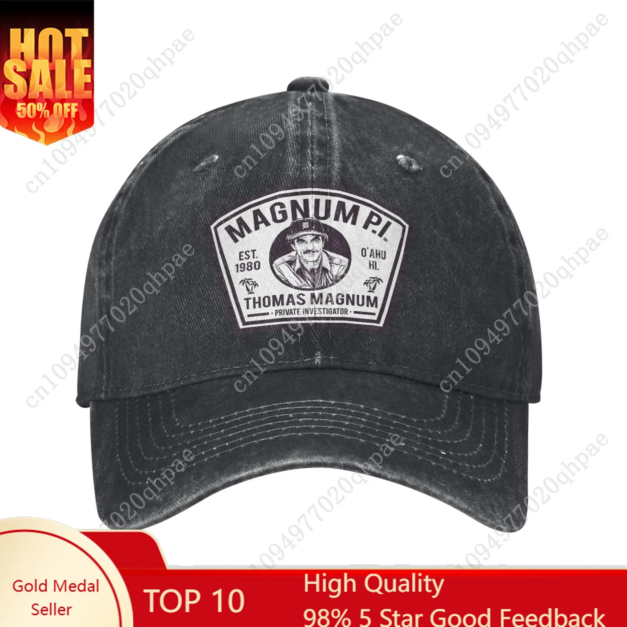 

Magnum-PI Shield TV Series Baseball Caps Casual Distressed Washed Thomas Magnum Sun Cap Unisex Outdoor Workouts Adjustable Hat