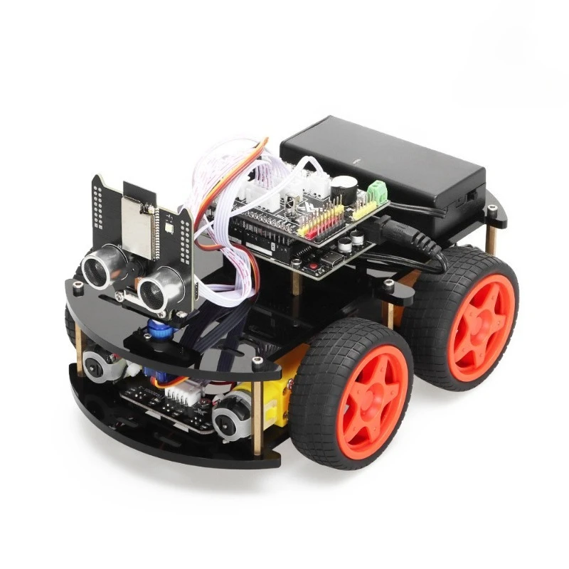 

Ultrasonic intelligent following obstacle avoidance tracking ESP32 robot kit trolley with camera