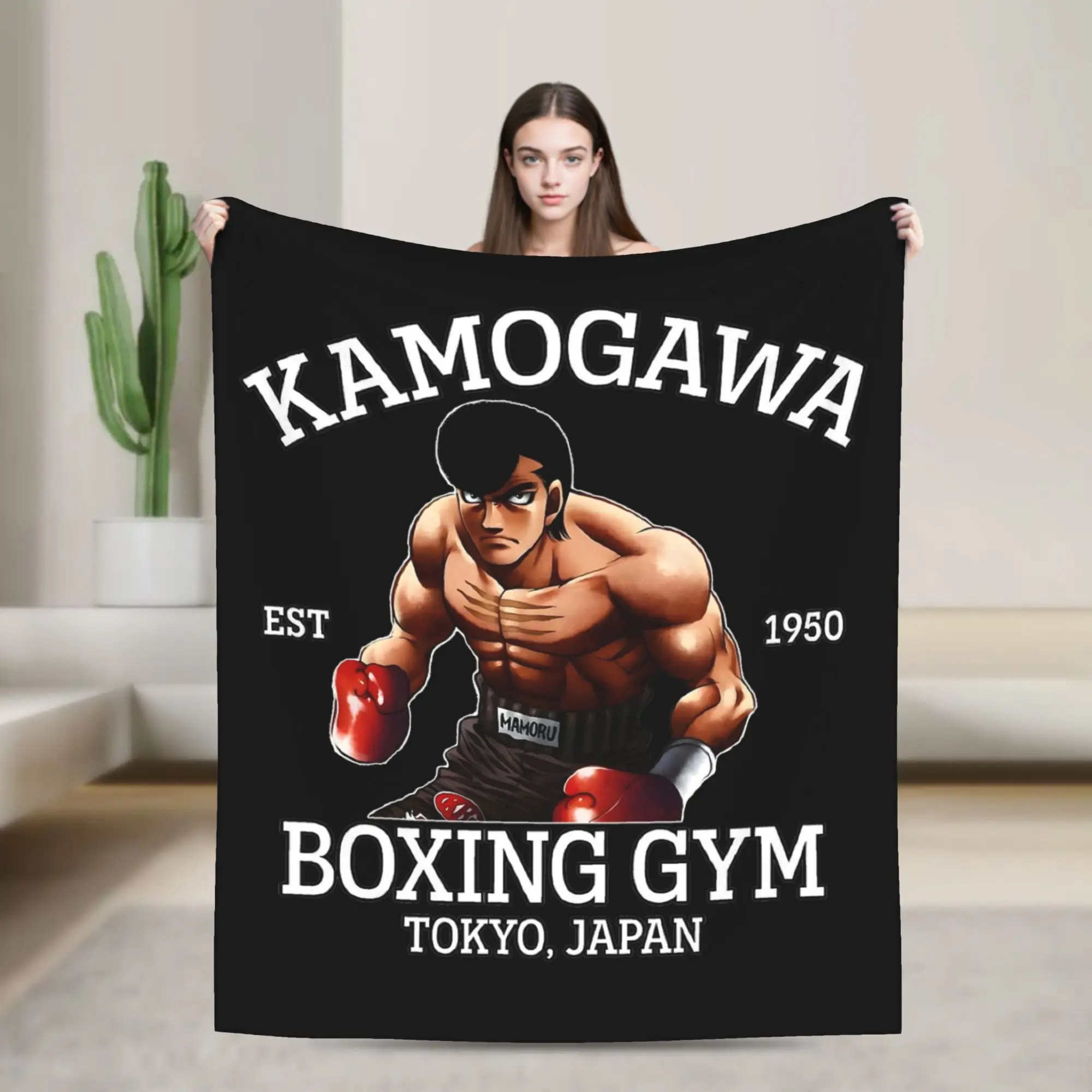 

Kamogawa Boxing Gym Takamura Blankets Fleece All Season Hajime No Ippo Anime Thin Throw Blankets for Sofa Travel Bedspread