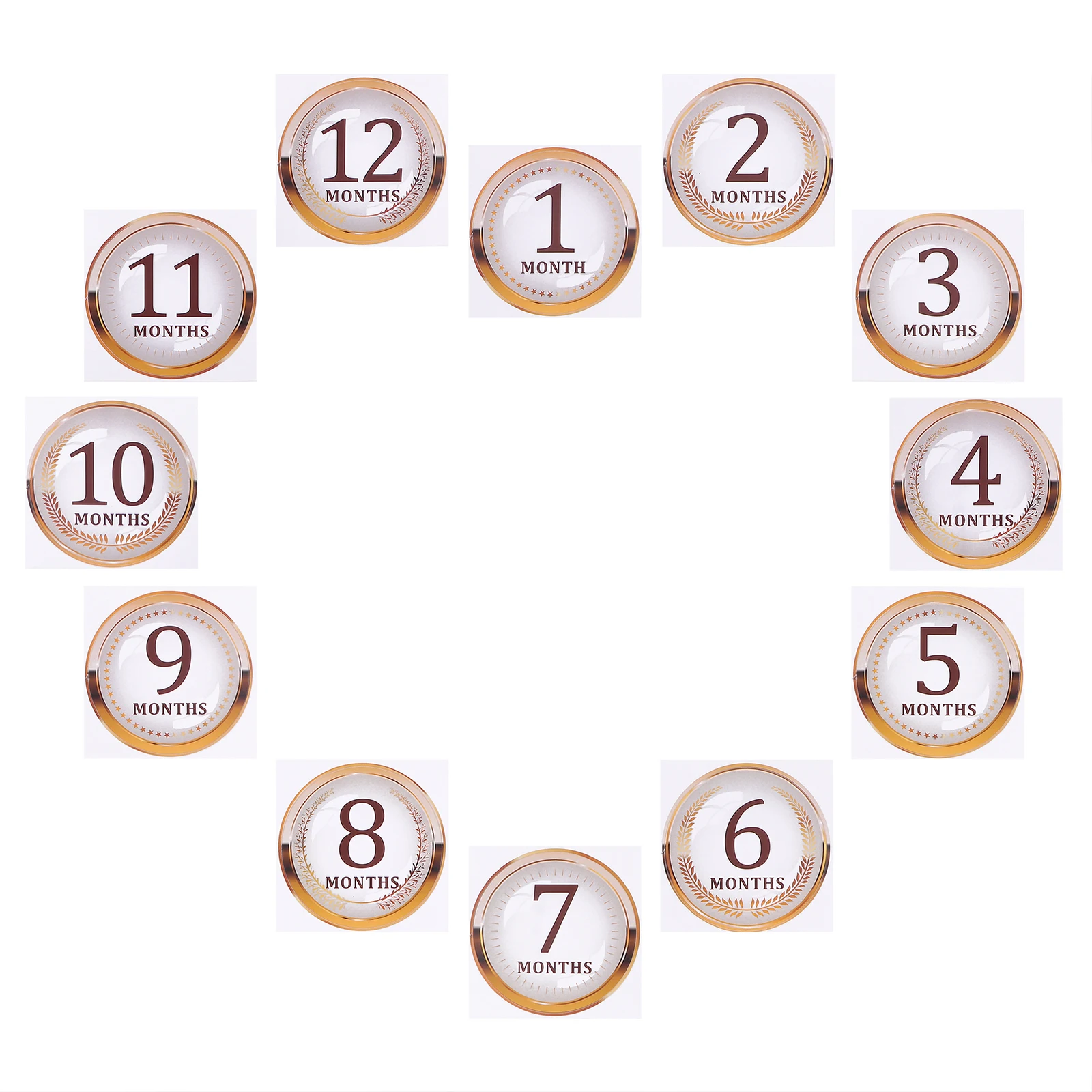 

1 set Milestone Month Baby Photo Props Newborn Keepsake Stickers Matte Finish Peel Stick Label Paper Countdown Birth Stickers