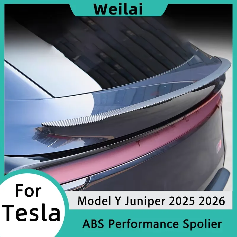 

For Tesla Model Y 2025 2026 Juniper Spoiler High Performance Trunk Wings Matte ABS Carbon Pattern Tail Car Modified Accessories