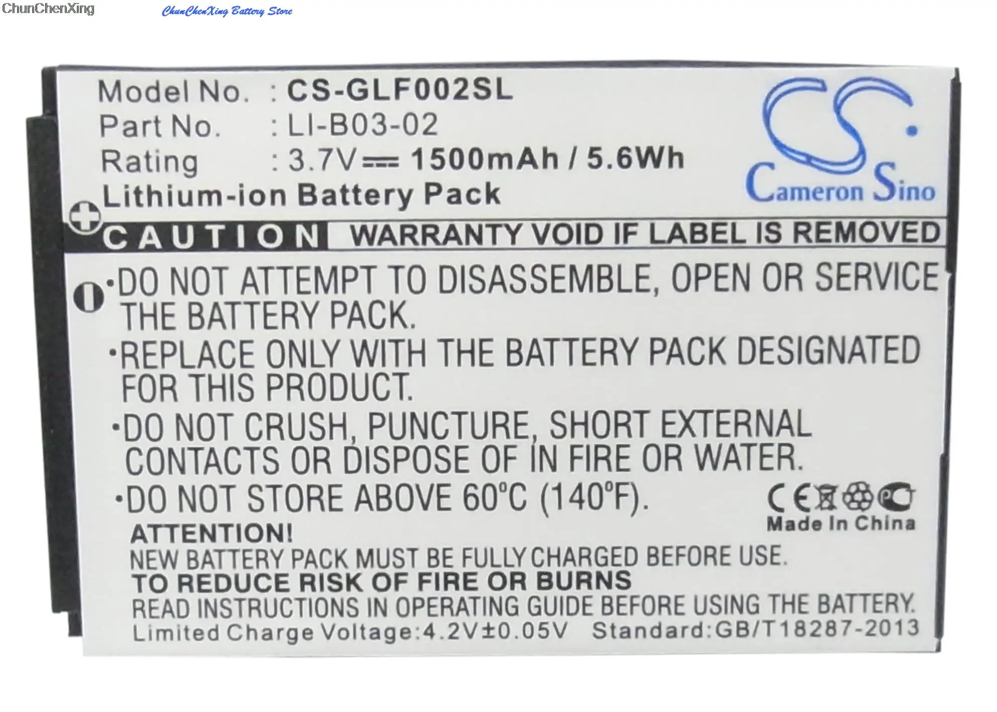 

Cameron Sino 1500mAh Battery LI-B03-02 for Golf Buddy GB3, Platinum, Platinum Range Finder, World Platinum, World Platinum II