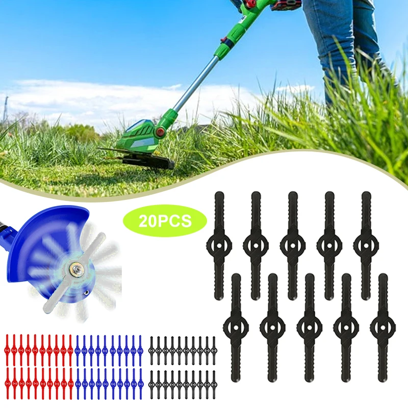 

20pcs In-line lawn mower plastic blade garden lawn mower blade lawn trimming plastic lawn mower accessories