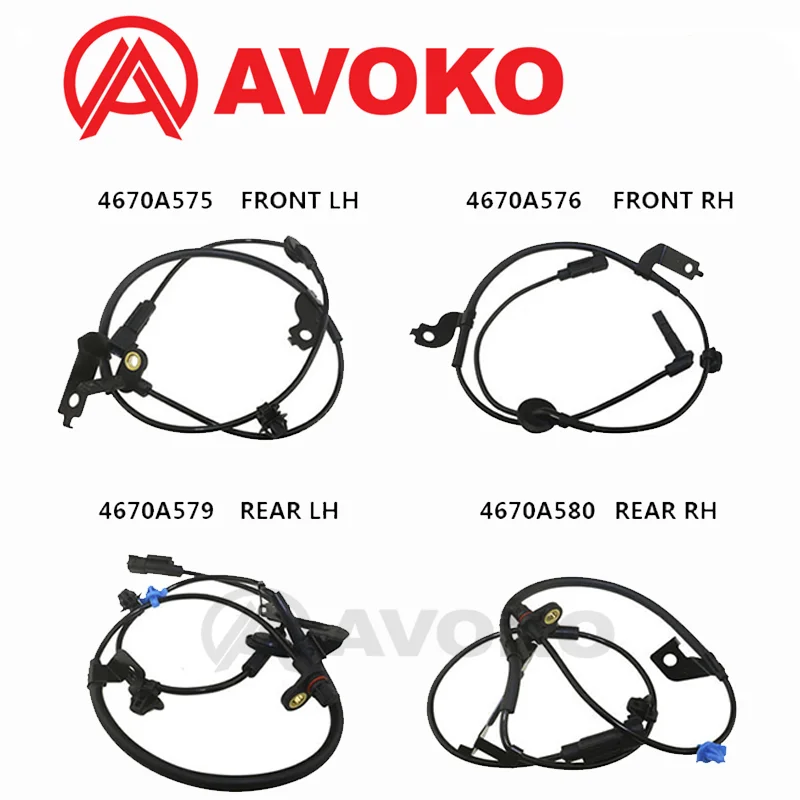 

4X Rear Front Right & Left ABS Wheel Speed Sensor For Mitsubishi ASX LANCER OUTLANDER PAJERO 4670A575 4670A576 4670A579 4670A580