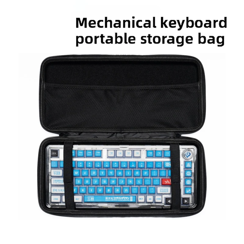 Dustproof Water-Resistant Mechanical Keyboard Case EVA Hard Shell Storage Bag Fits 61 68 75 TKL 98 Full-Size Keyboards Organizer