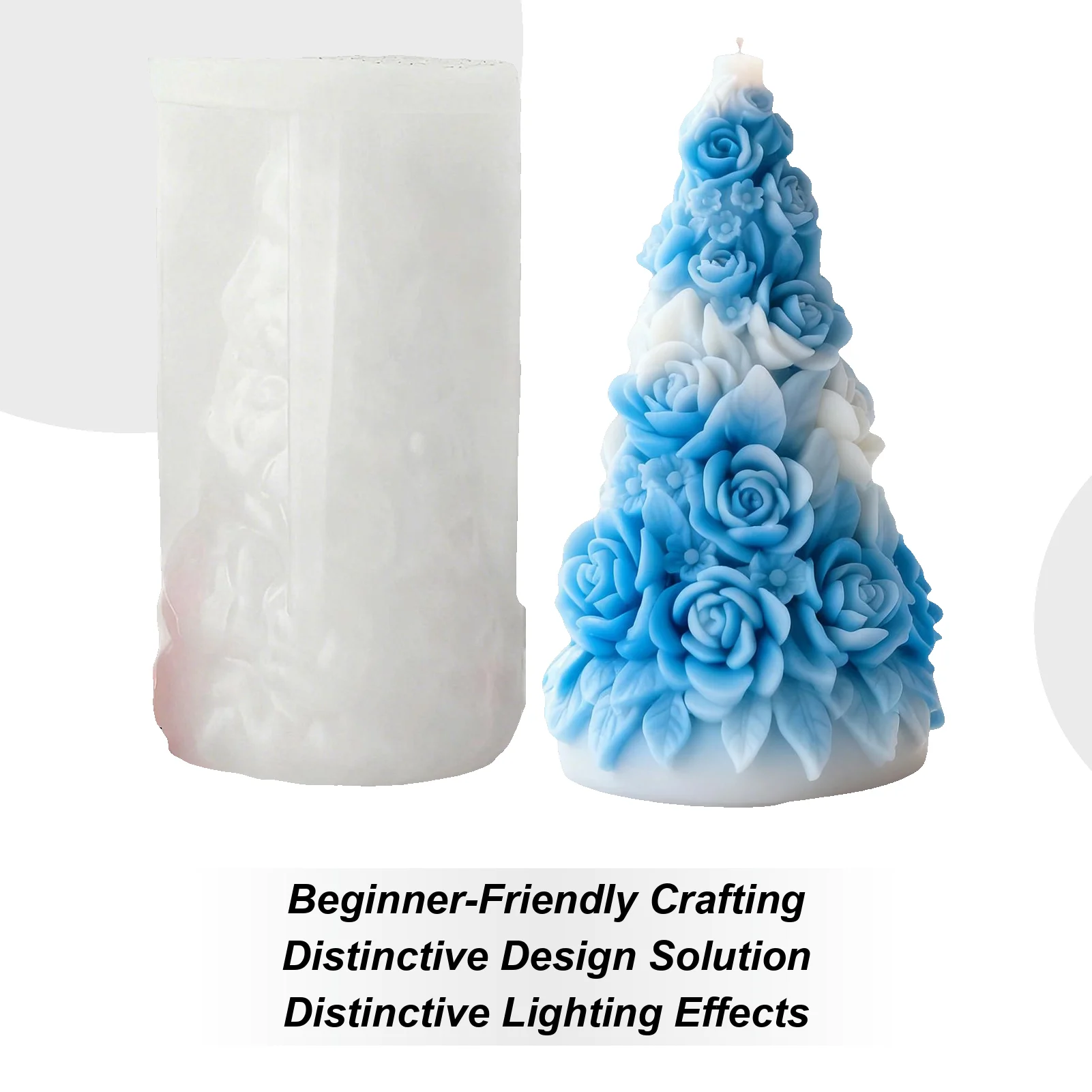 

Candle Molds Rose Tree Reusable Crafts 3D Tree Molds Decor For Family Friends Beginners Workshop Seasonal Home Party Activity