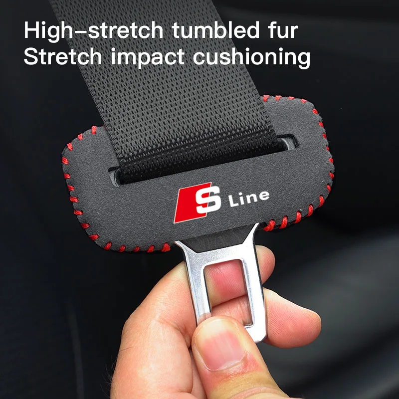 Car Styling Safety Belt Buckle Cover Anti-scratch Protector For Audi S Line SQ8 SQ7 SQ5 SQ3 RS8 RS7 RS6 RS5 RS4 RS3 S8 S6 S5 S4